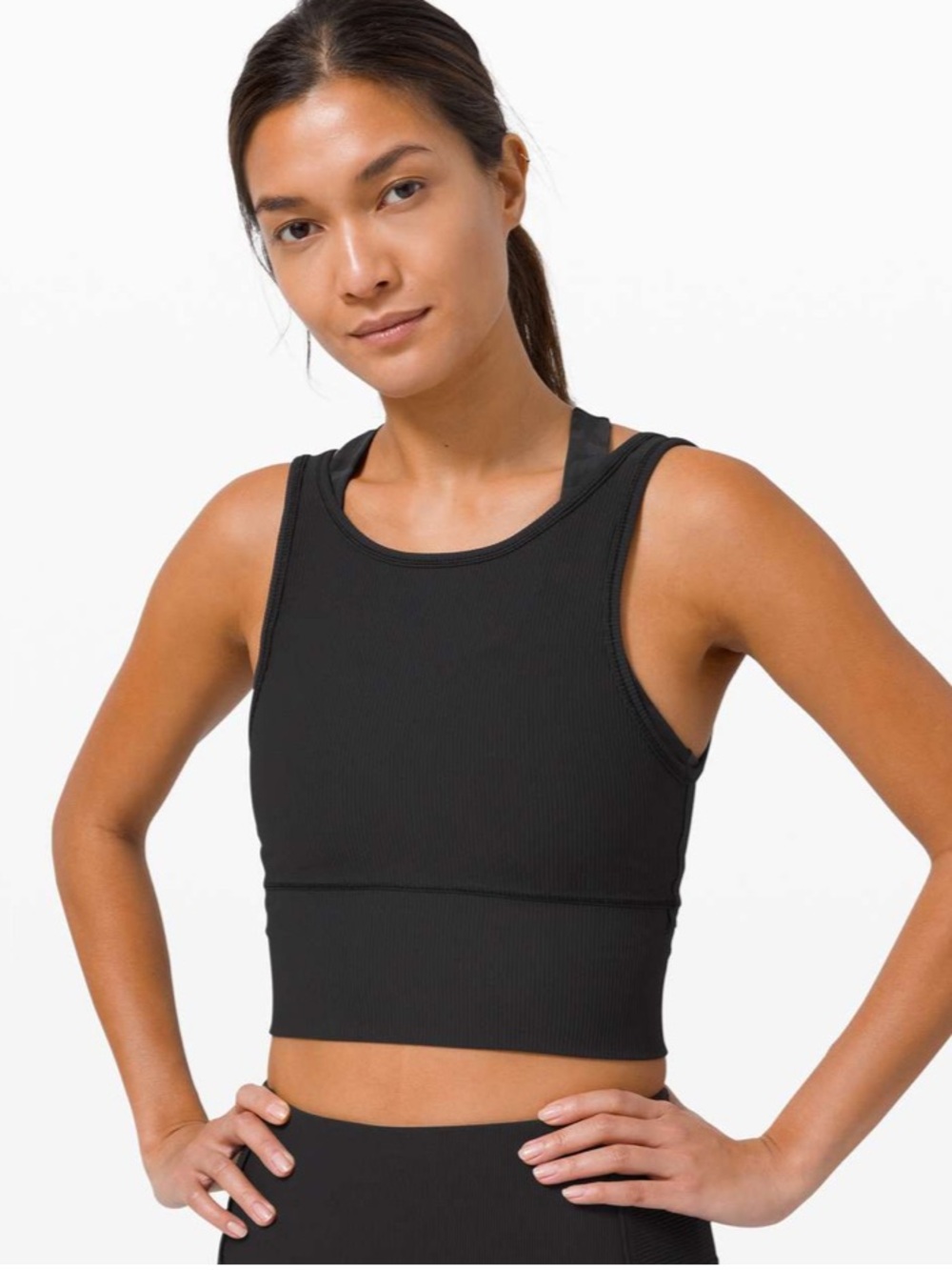 Lululemon Power Pivot Tank *Rib Black size 4/6 fit